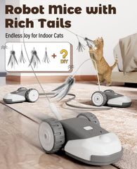 CYROS toy featuring feather strings to spark feline curiosity during play