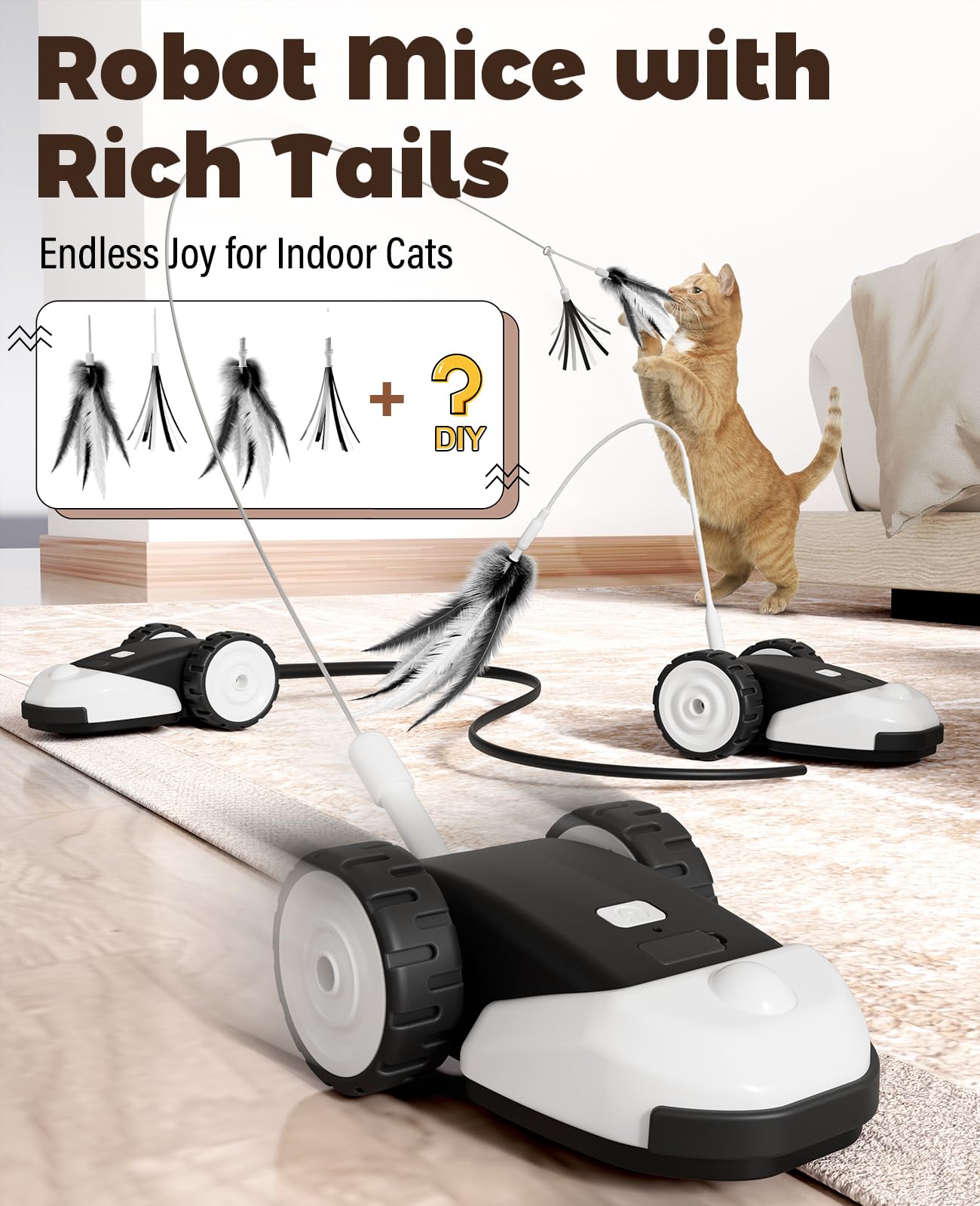 CYROS feather attachment expands play options for curious indoor cats