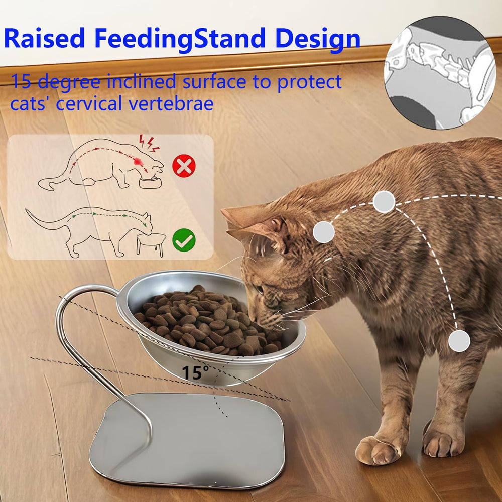 CYUmail Elevated Cat Bowls with detachable bracket for easy cleaning