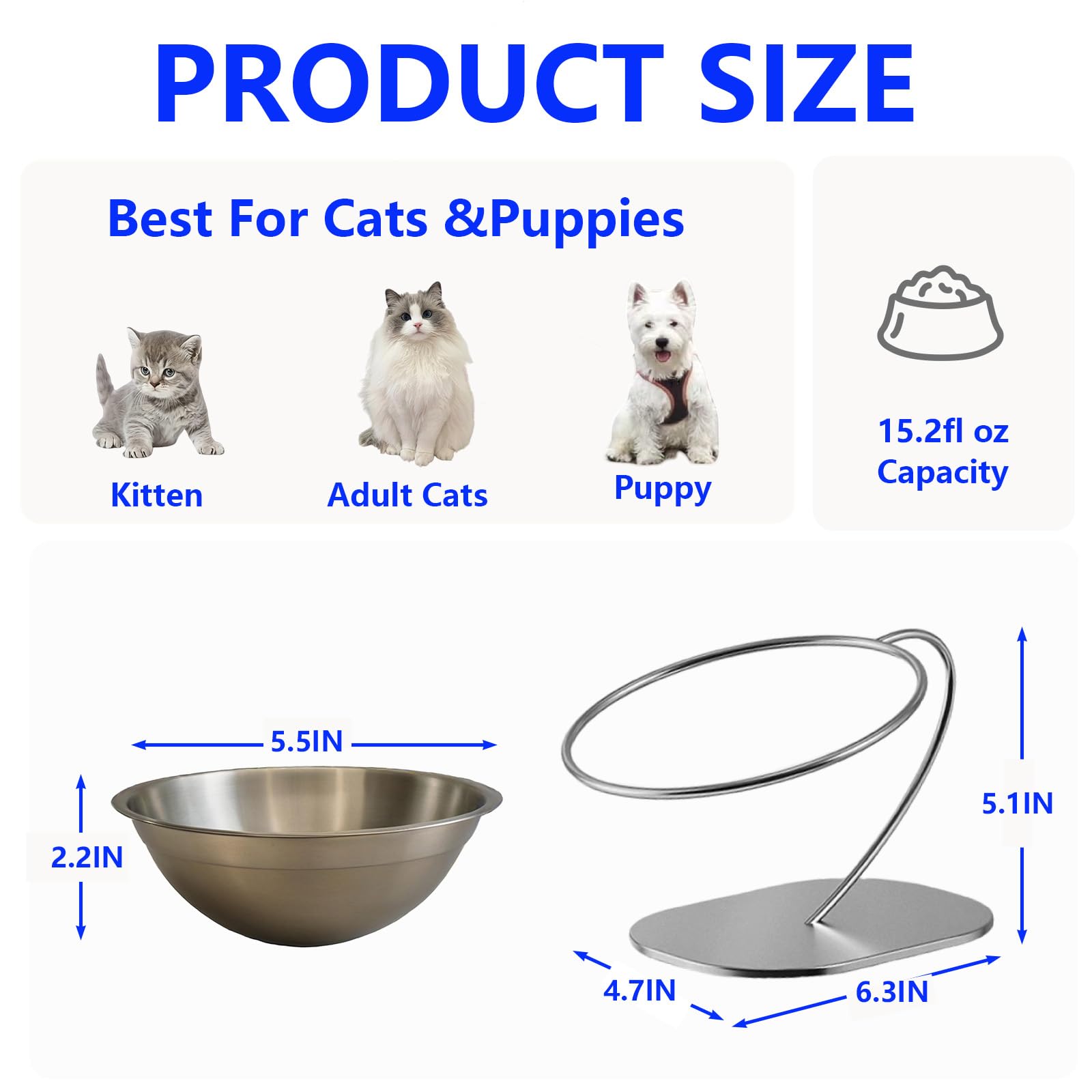 CYUmail Stainless steel bowls offering rust resistance and hygienic feeding