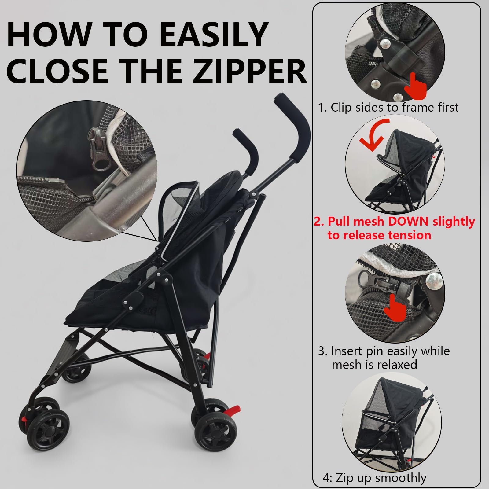 CYUmail pet stroller folds quickly for easy storage and transport.