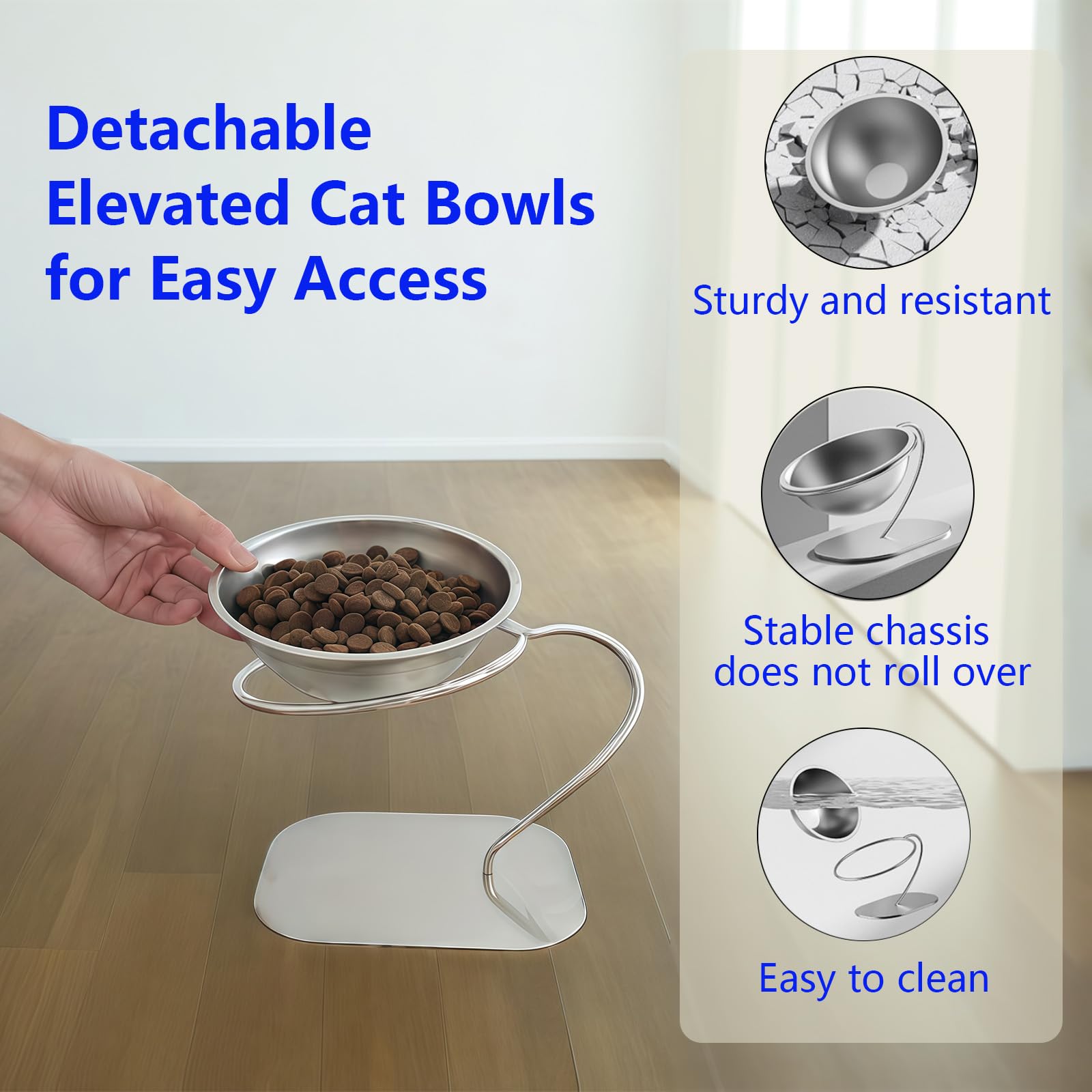 CYUmail stainless steel bowls resist rust and are easy to sanitize.