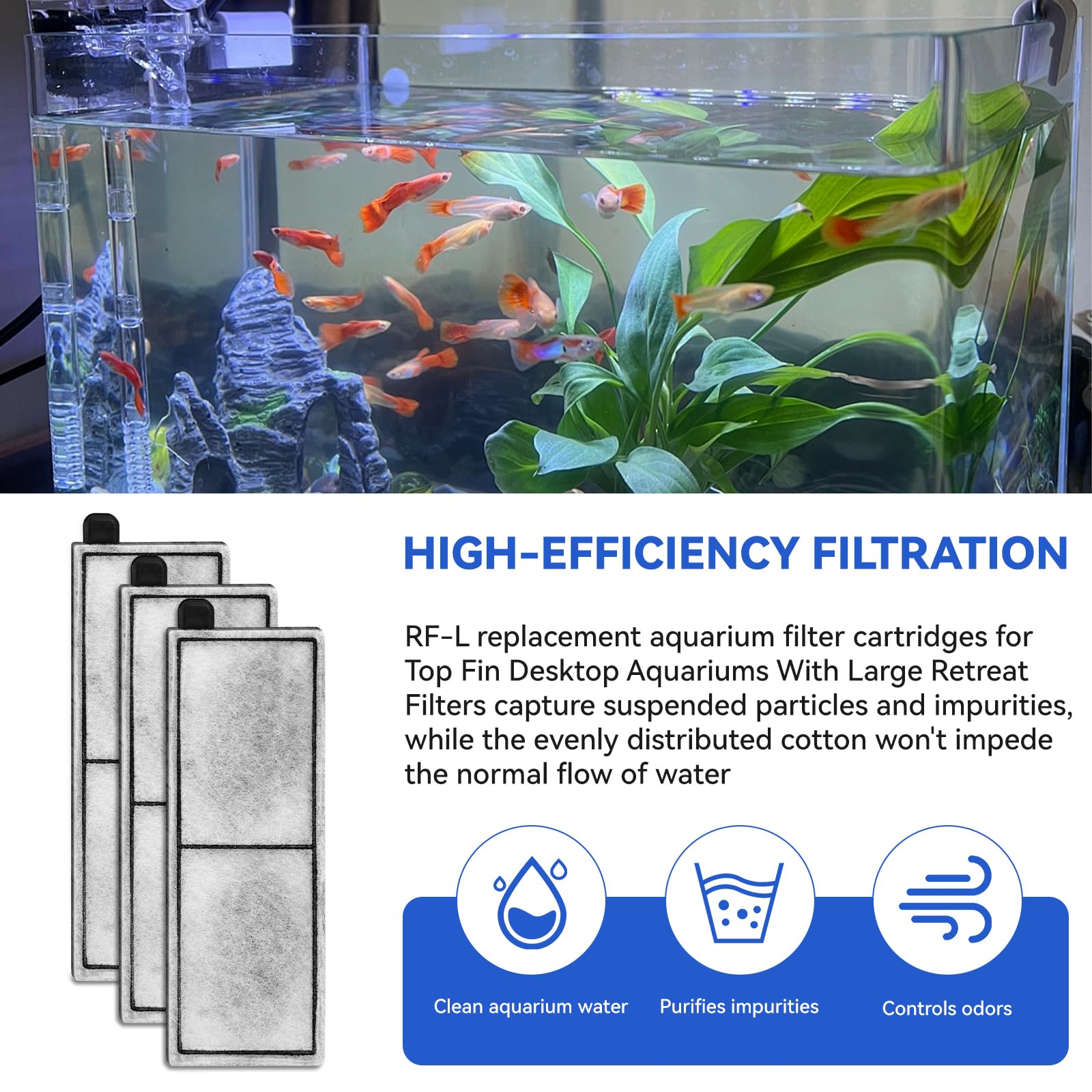 Three-stage filtration design ensures balanced water flow in your aquarium.