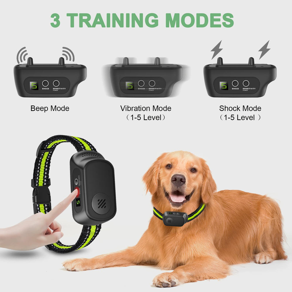 CZCCWD Bark Collar with 5 sensitivity levels enables customized training.