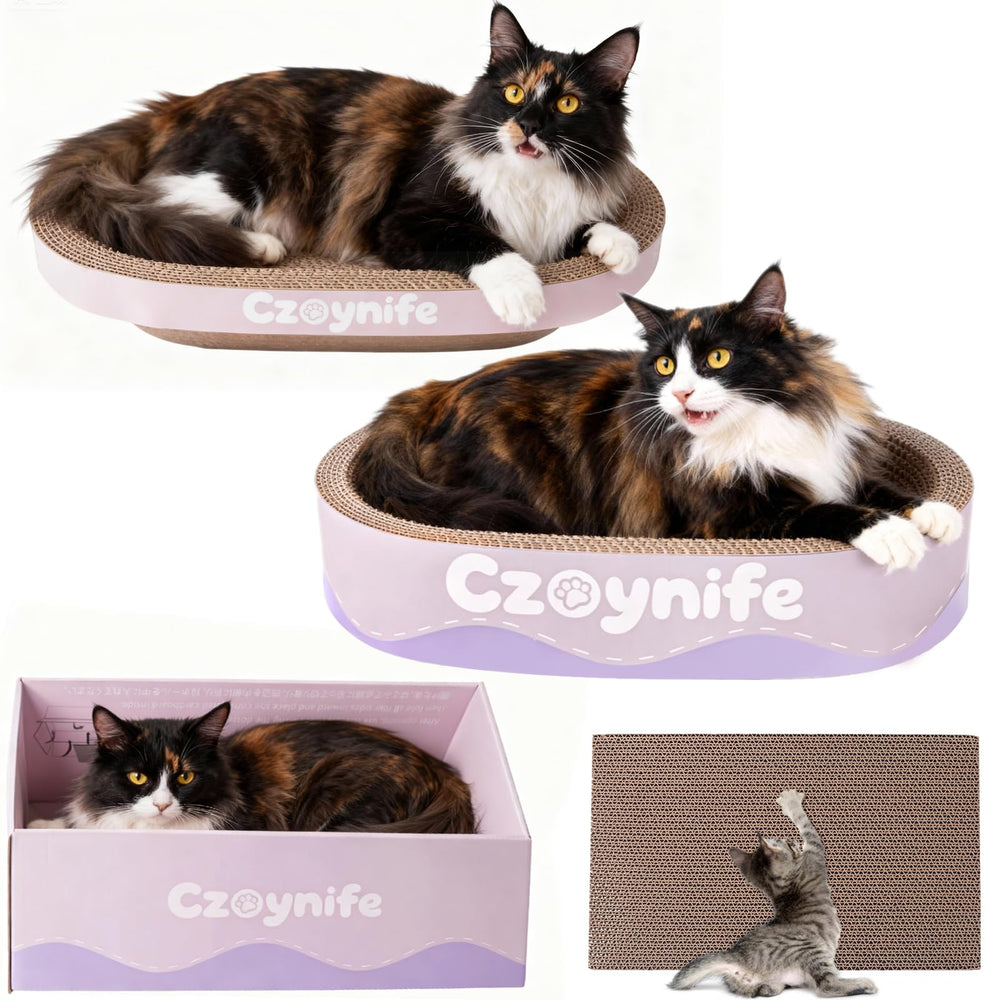 Czoynife oval cat scratch lounge inviting curling up after play