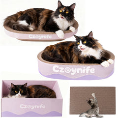 Czoynife oval cat scratch lounge inviting curling up after play