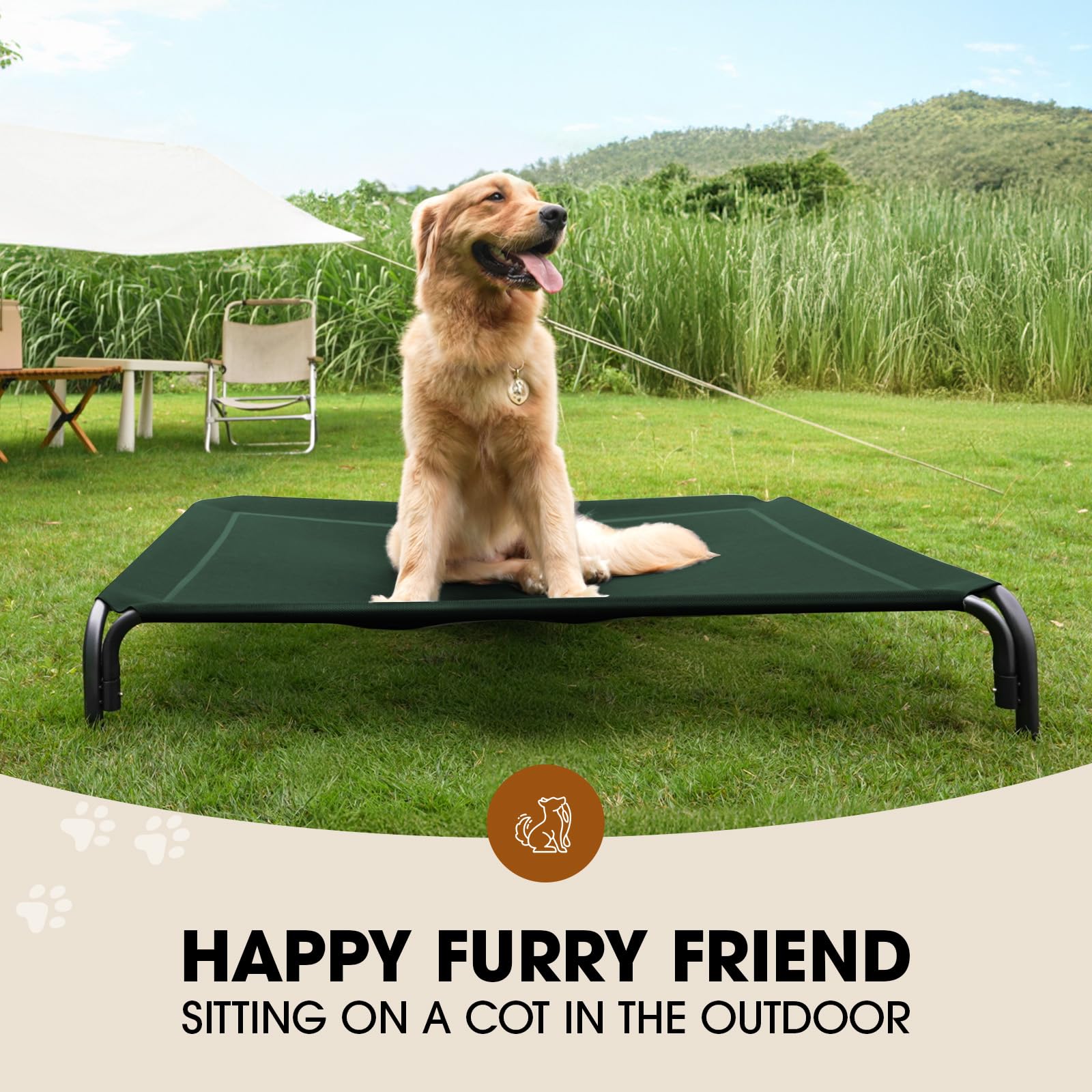 Czpalo dog bed with sturdy metal frame for durability and stability.