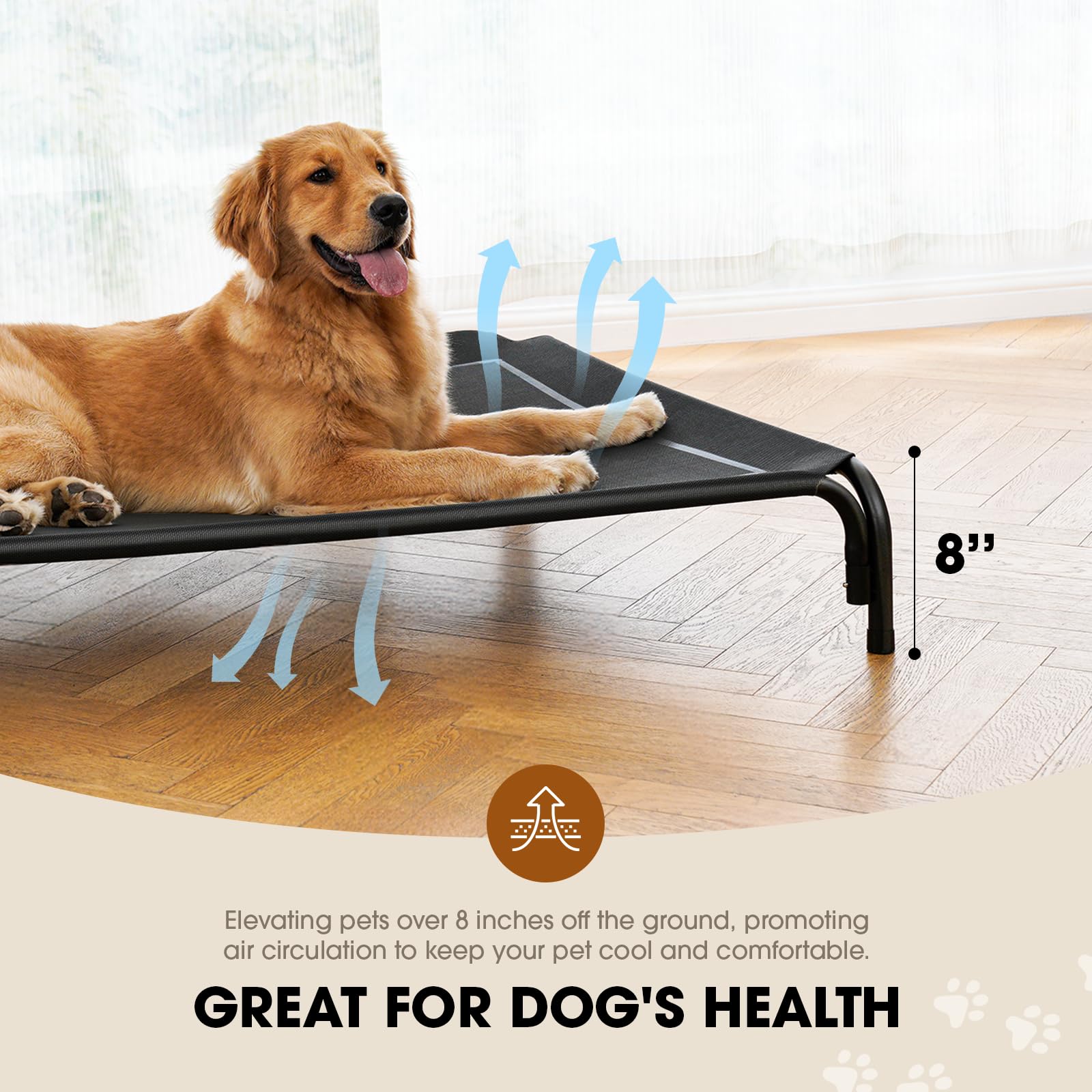 Czpalo bed with skid-resistant feet stays steady on varied surfaces.