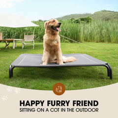 Czpalo outdoor dog cot with skid-resistant feet keeps bed in place on grass.