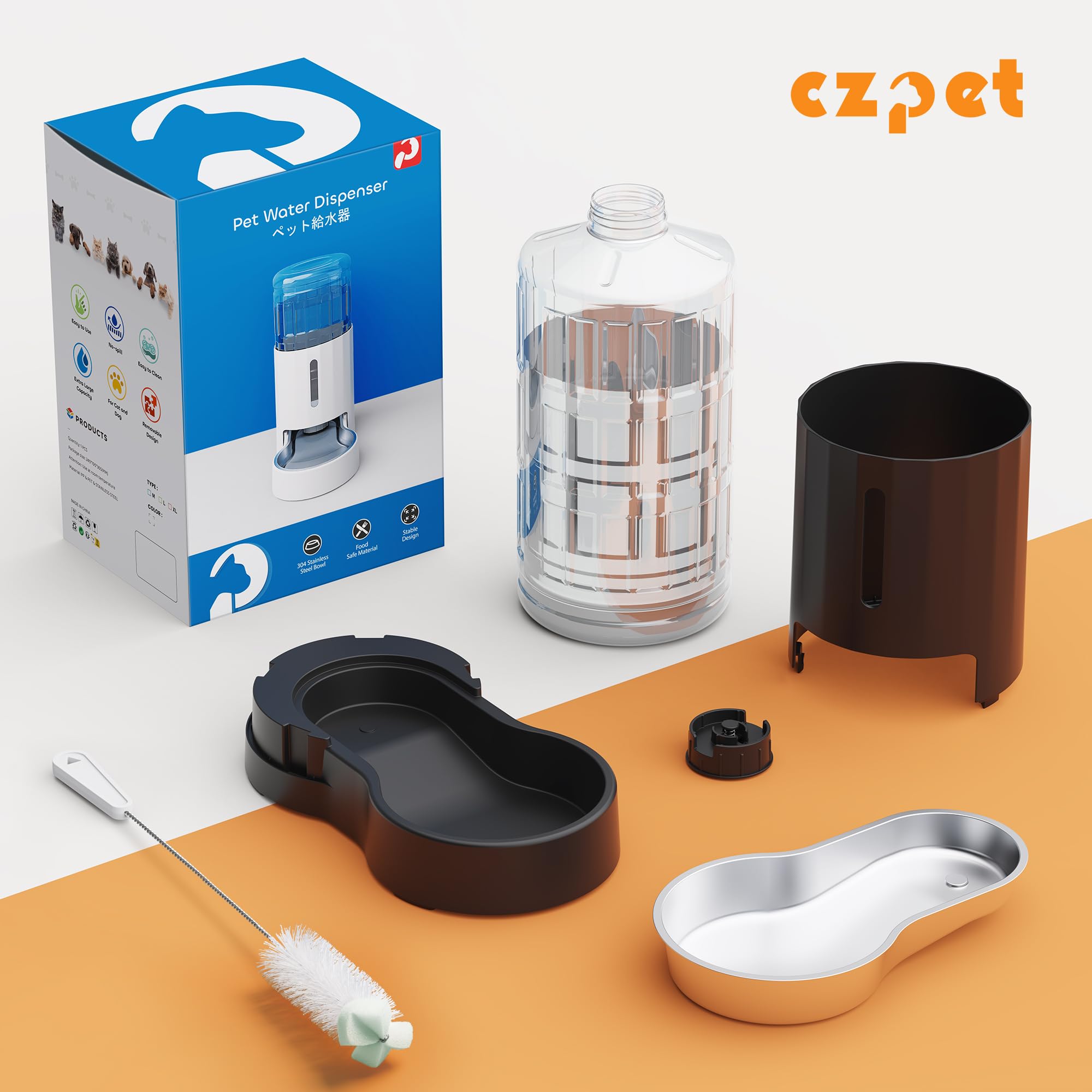 CZPET anti-slip base keeps the dispenser steady on any surface