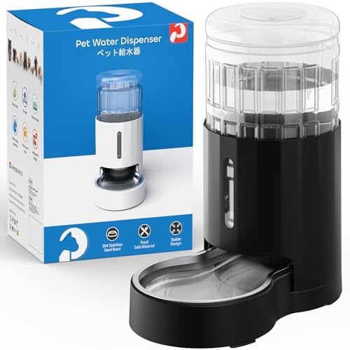 CZPET automatic water dispenser front view with stainless steel bowl provides steady hydration.