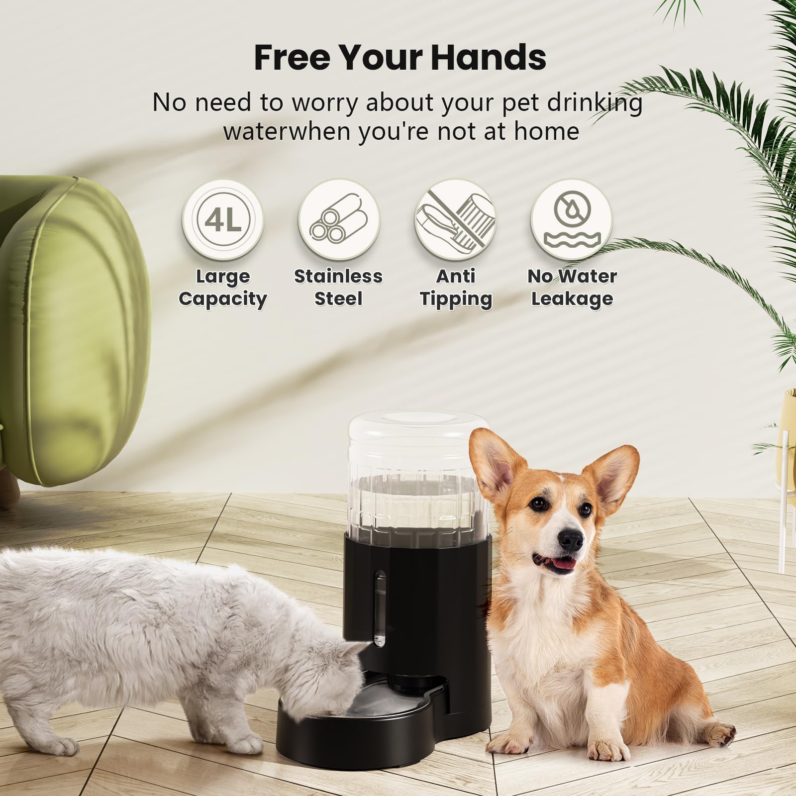 CZPET upgraded cleaning brush shown beside the dispenser