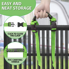 DaBoQQQ Dog Playpen in motion with strap ready for travel.
