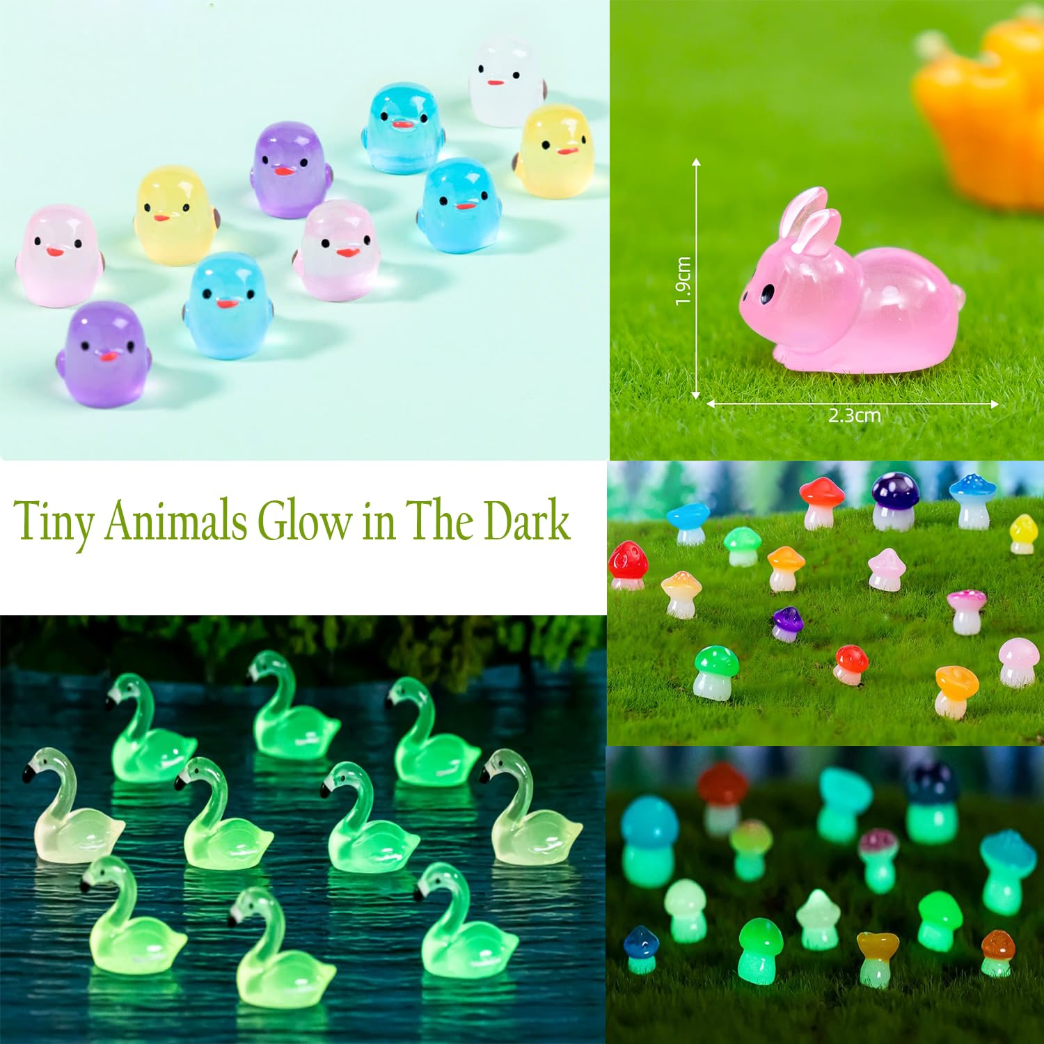 Dabshuyikk glow mini animal elephant for educational micro-landscapes with luminescent charm.