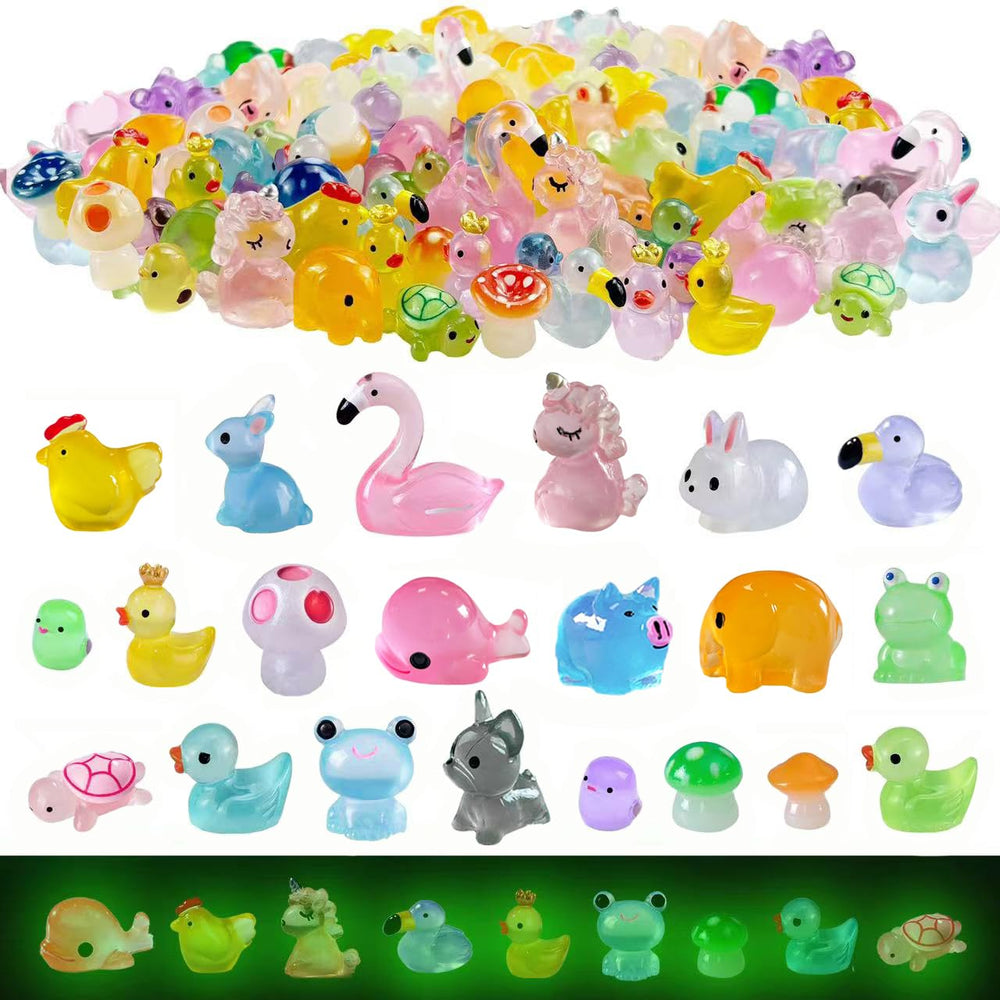 Dabshuyikk glow mini animal hen for fairy garden decor and night glow.