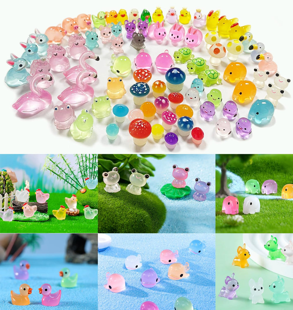 Dabshuyikk glow mini animal mushroom creates whimsical terrarium decor and fairytale vibes.