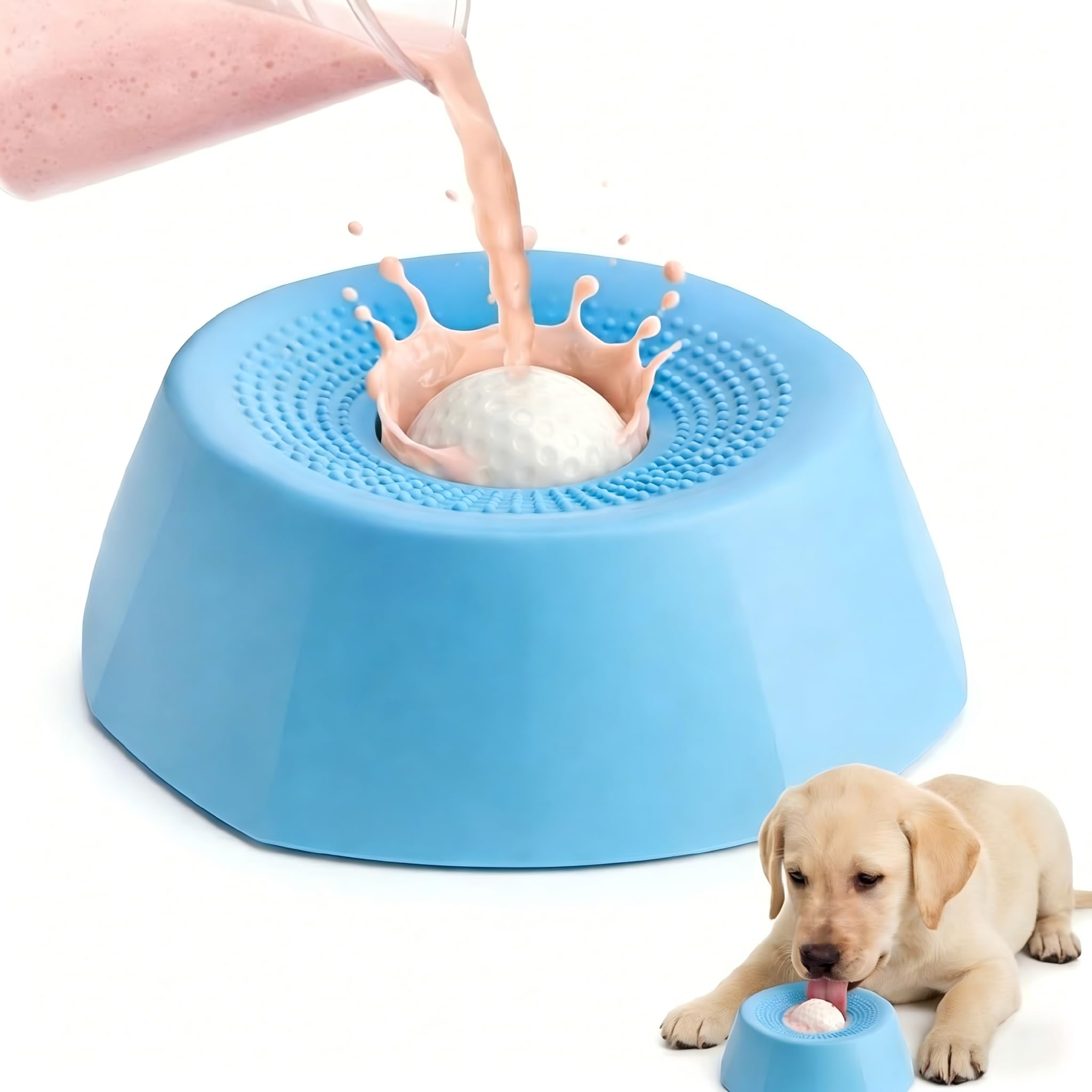 Dadanfly slow feeder lick sphere for dogs slows eating and calmer mealtimes.