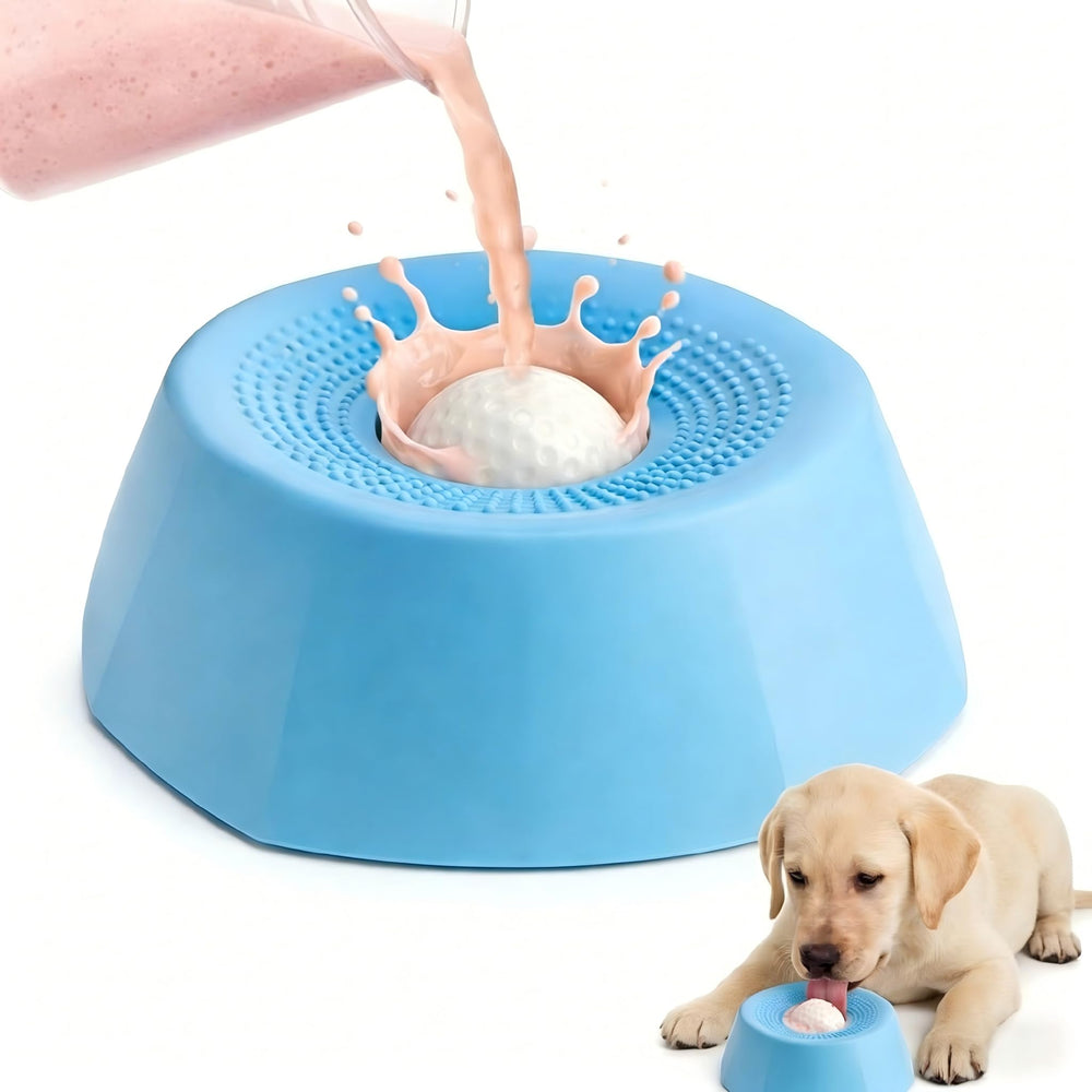 Dadanfly slow feeder lick sphere for dogs slows eating and calmer mealtimes.