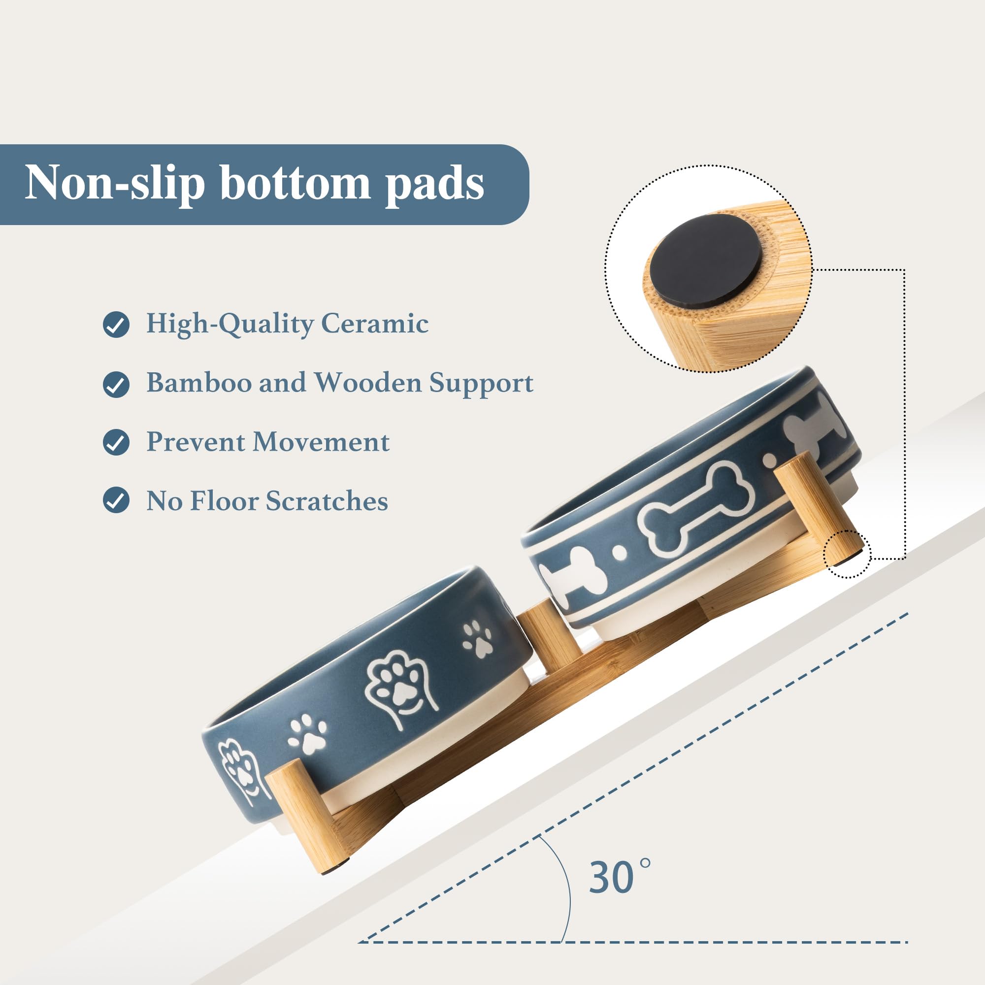 Dafuceramic weighted non-slip base prevents spills during feeding