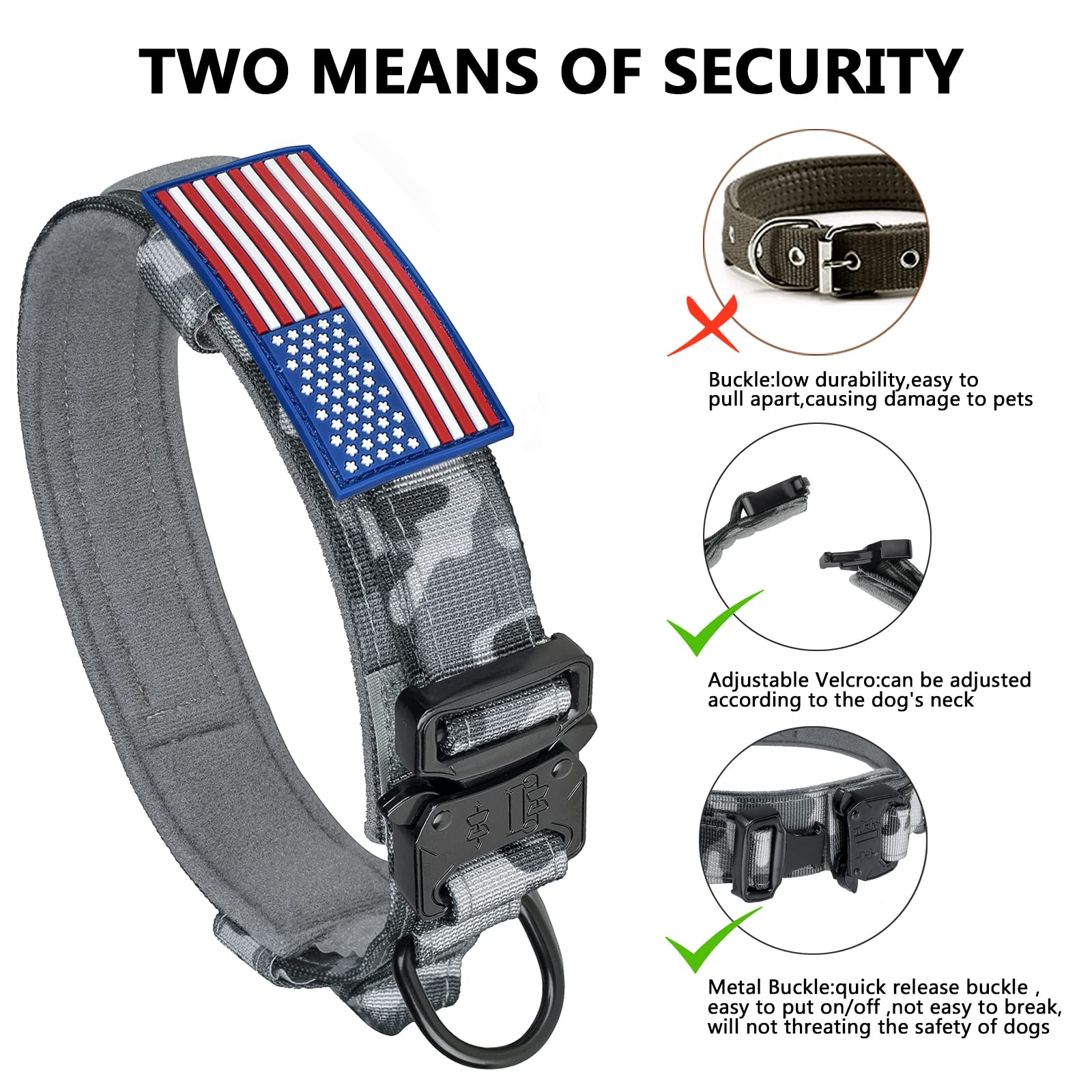 DAGANXI Tactical Collar patches with Velcro for identification or flair.