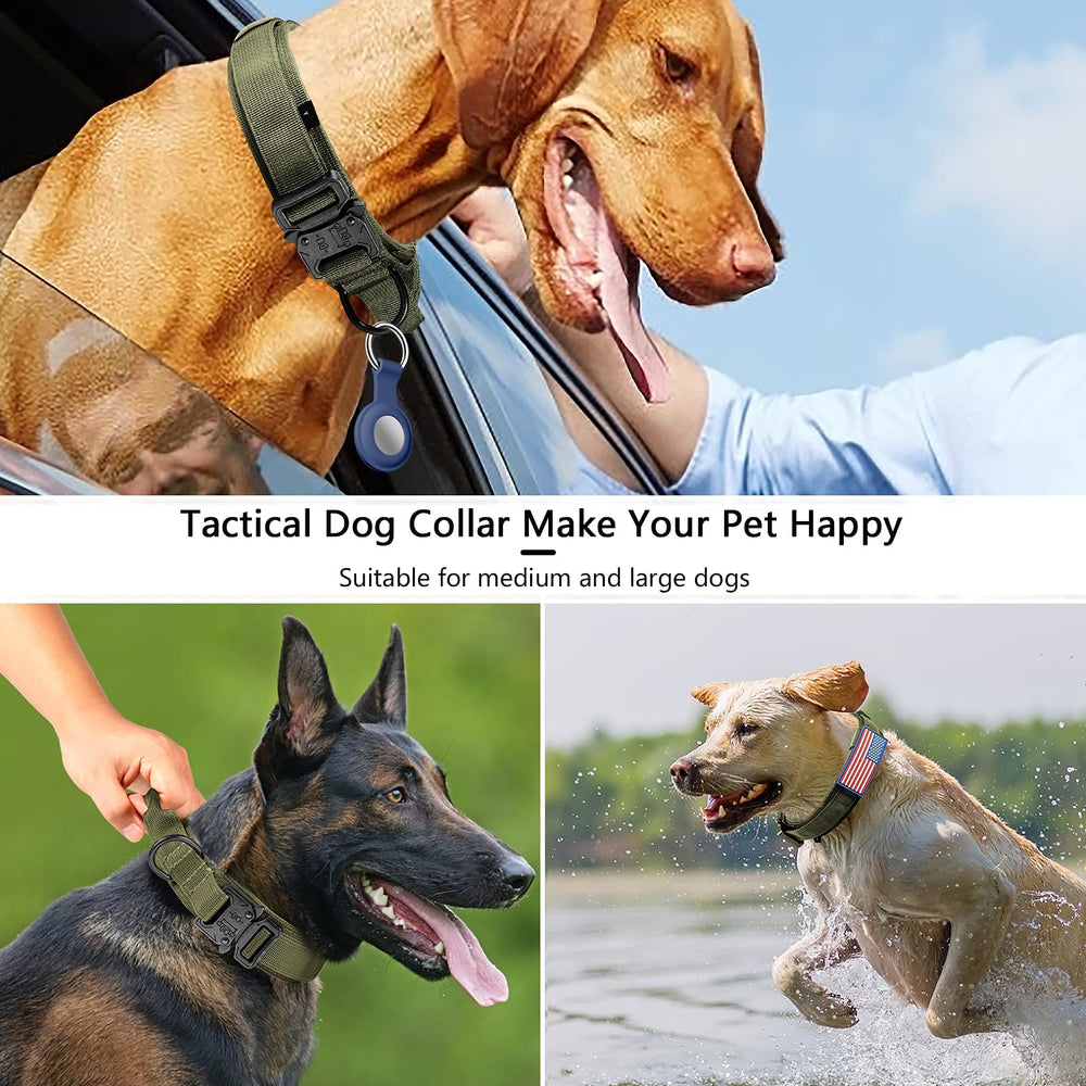 DAGANXI Tactical Dog Collar is adjustable to fit medium and large dogs.
