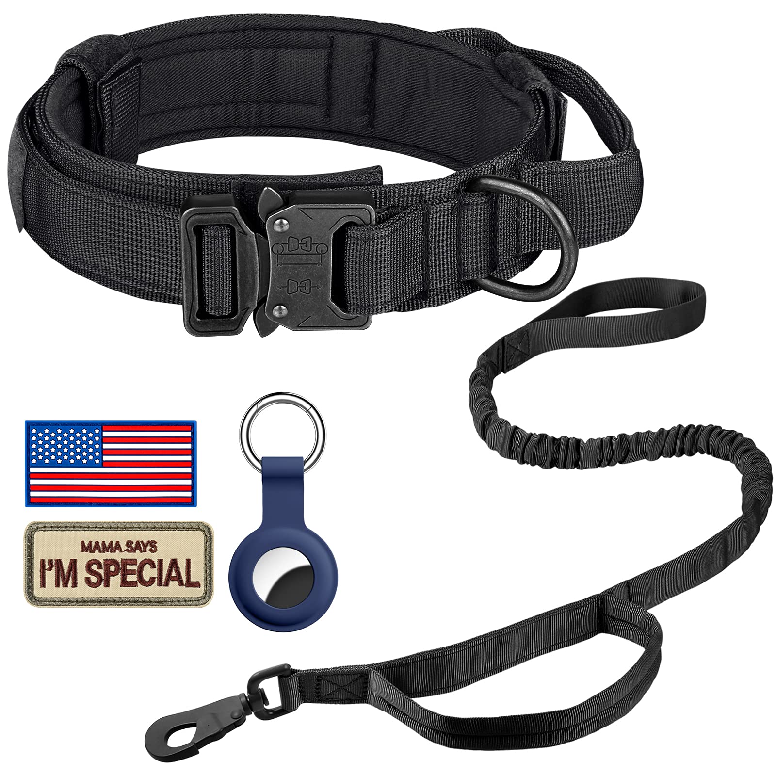 DAGANXI tactical dog collar set highlights durable nylon and comfortable padding