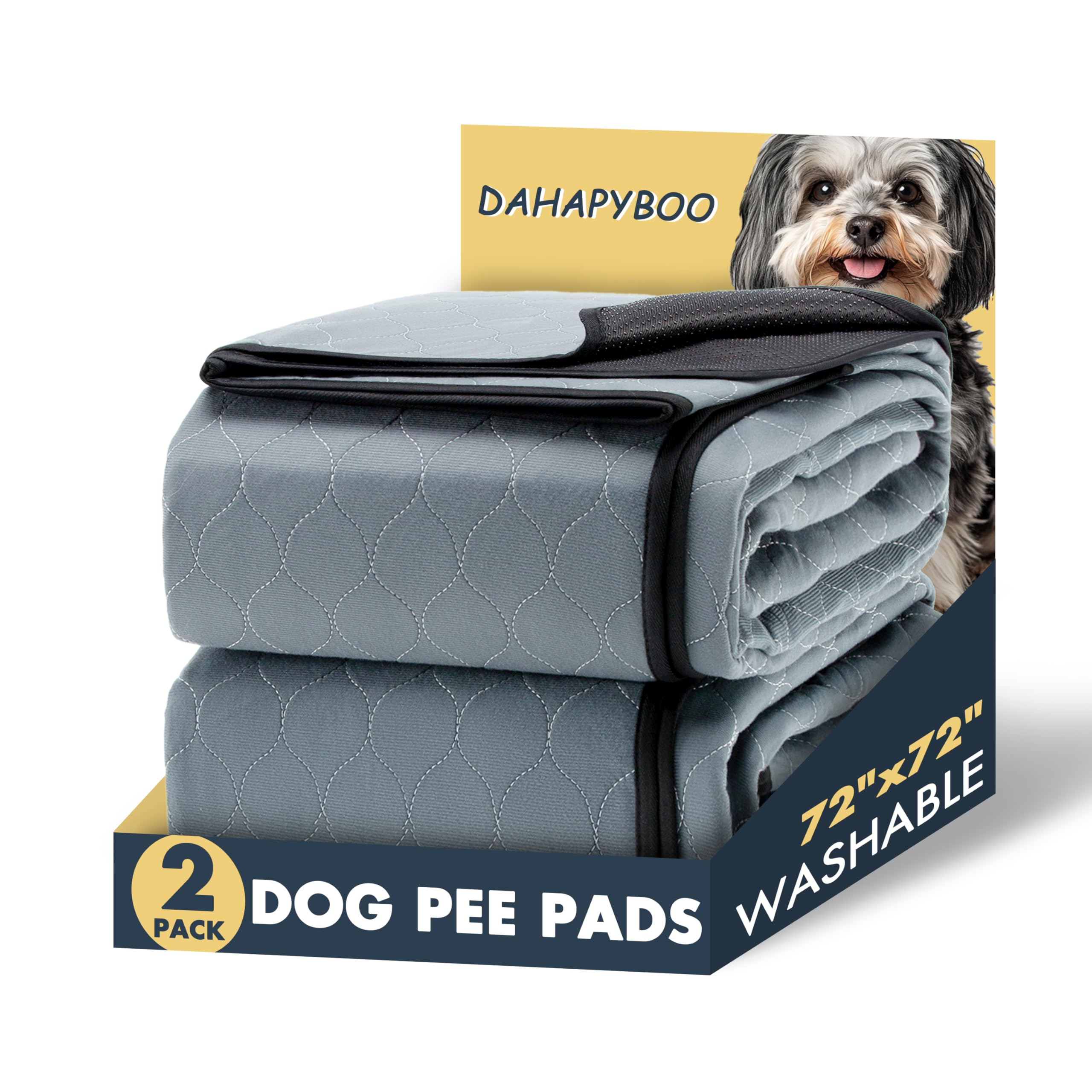 DAHAPYBOO extra-large washable dog pee pad folded for storage and reuse