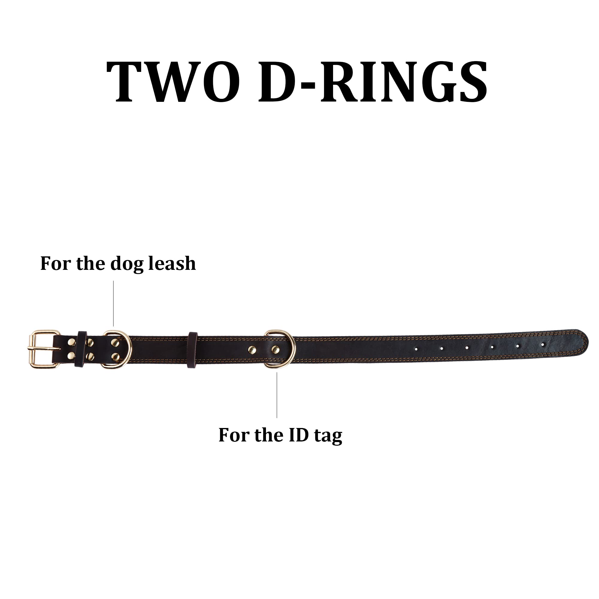 DAIHAQIKO large 1.2in collar fits 16-22in necks for active dogs
