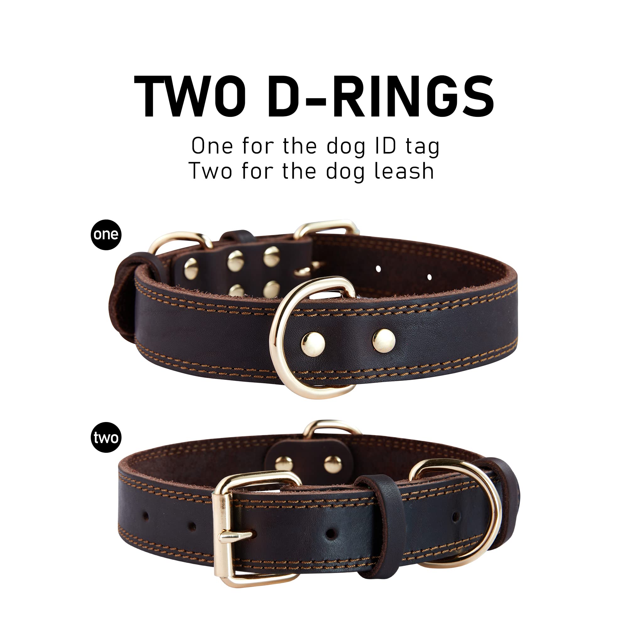 DAIHAQIKO leather dog collar in six colors for everyday wear.