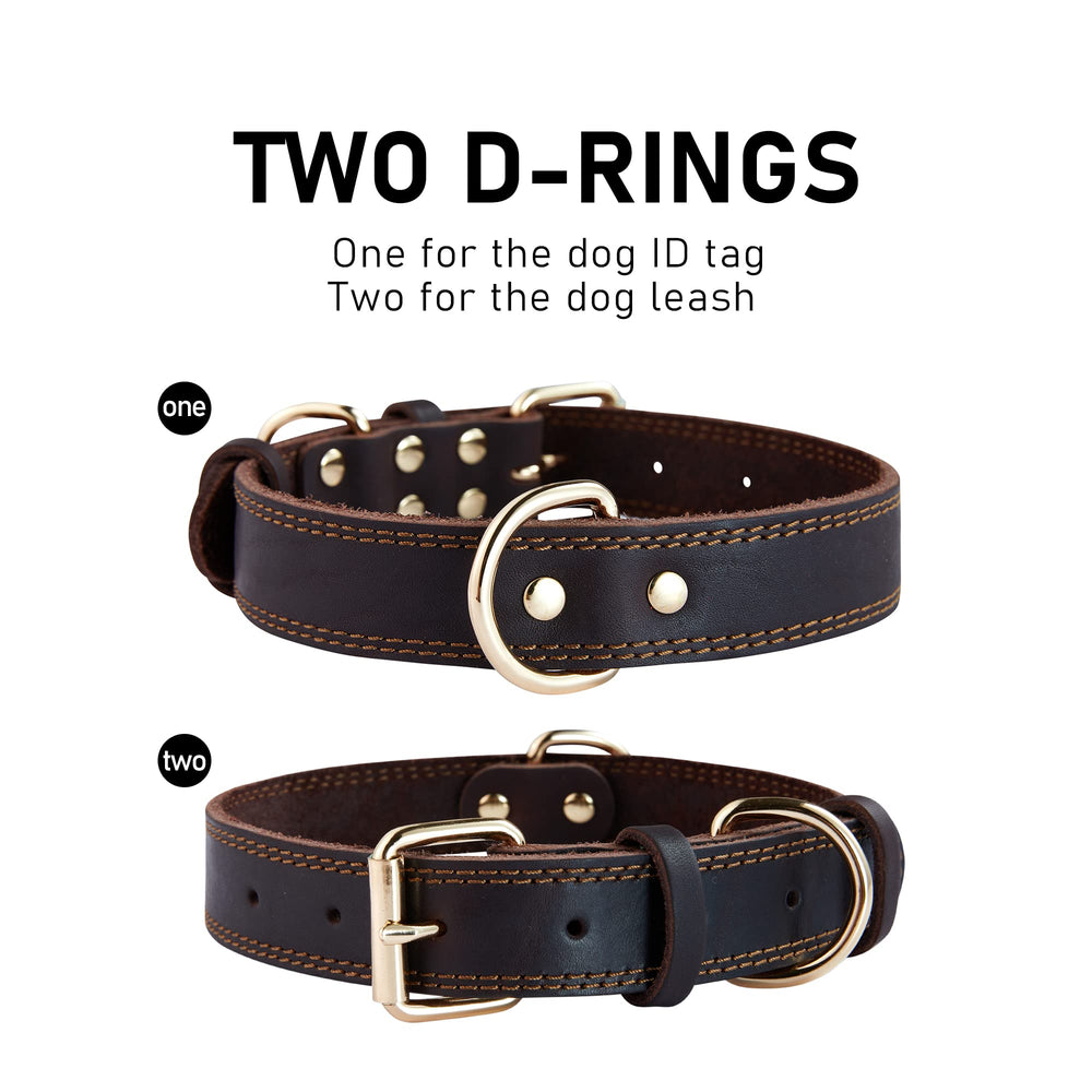 DAIHAQIKO leather dog collar in six colors for everyday wear.
