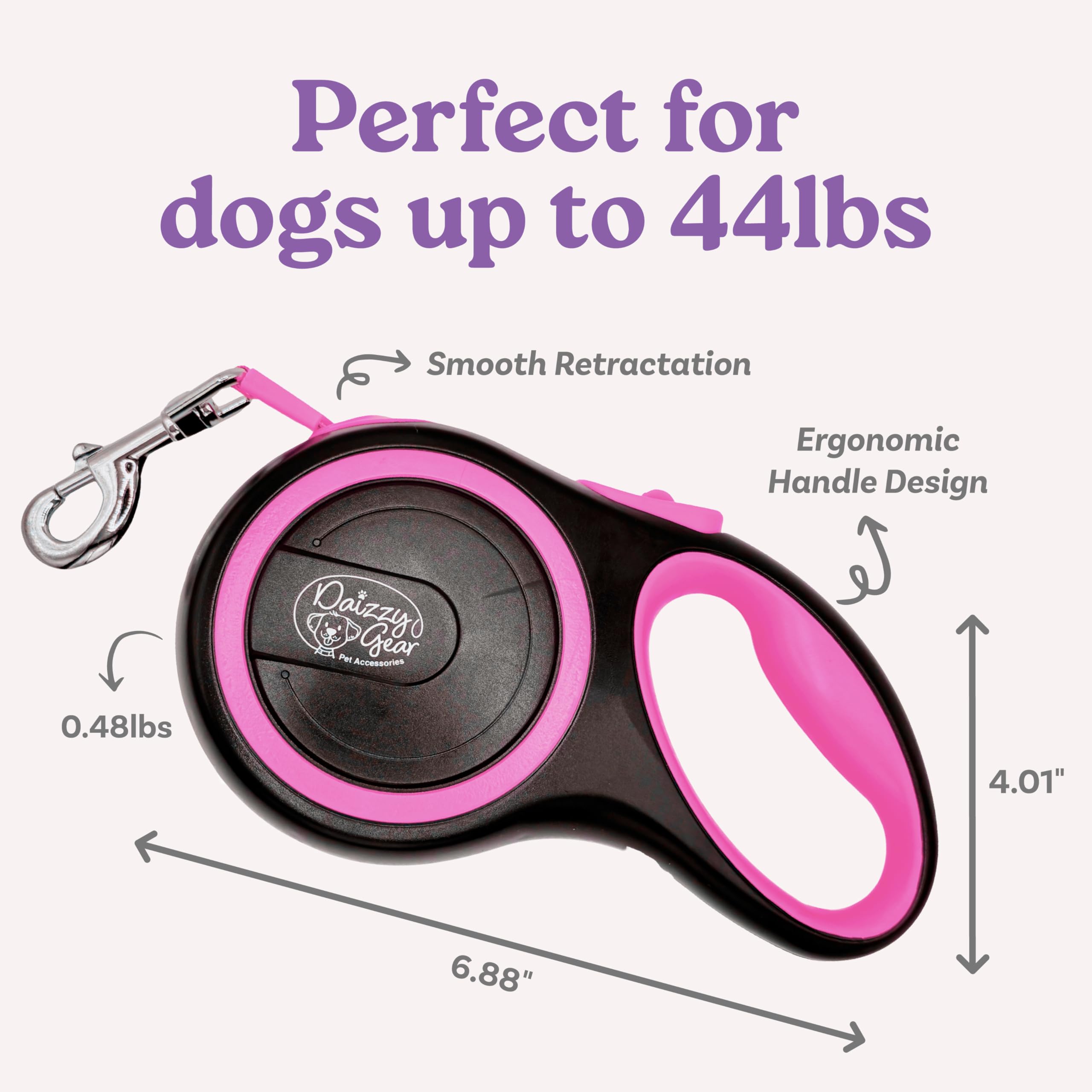 Daizzy Gear leash with one-hand brake enables easy control during walks