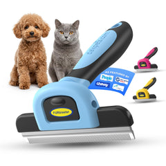 DakPets deshedding tool with stainless steel blade for durable grooming results.