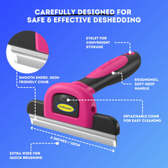 DakPets detachable comb for easy cleaning and hard-to-reach areas.