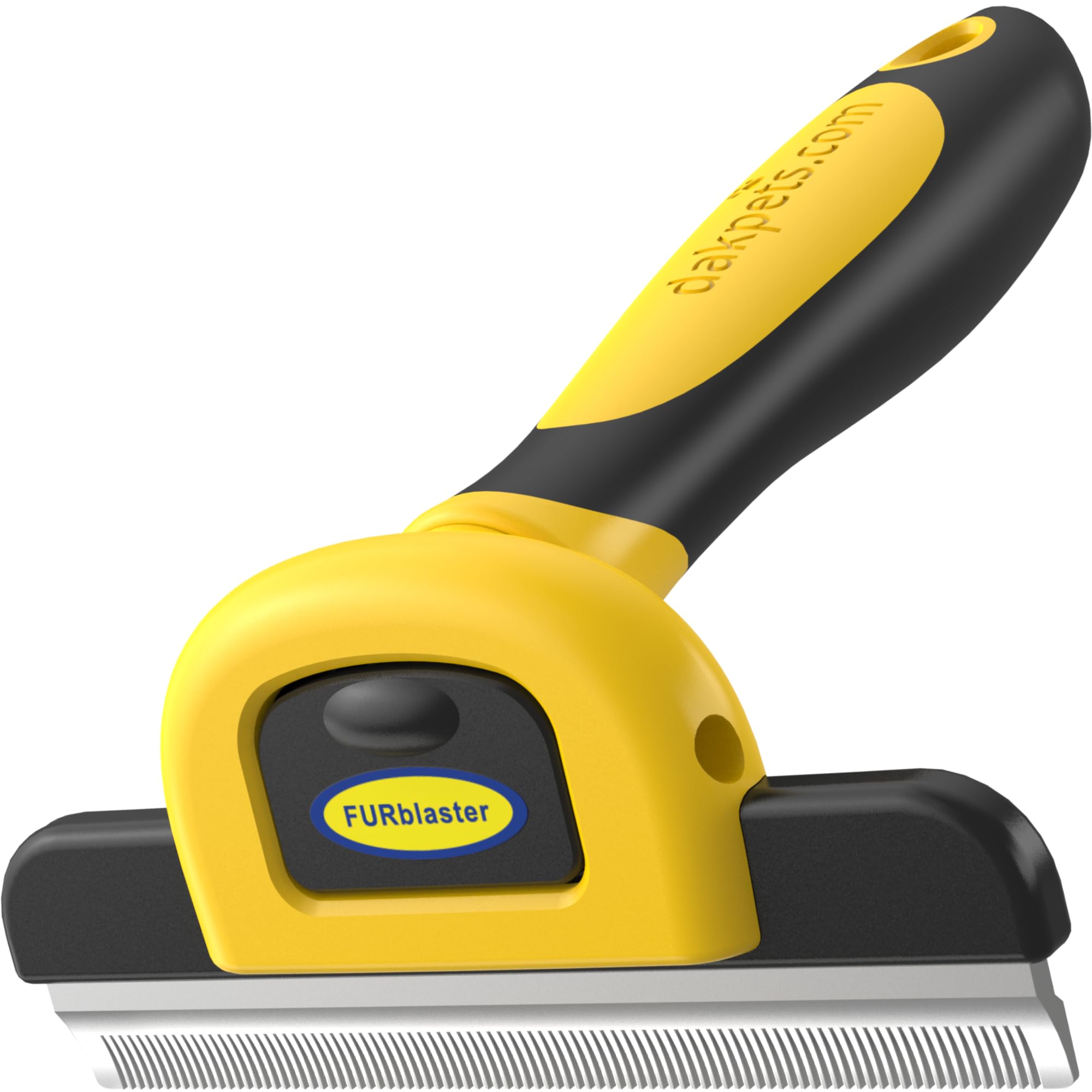 DakPets stainless steel deshedding tool removes loose fur quickly for a cleaner coat.