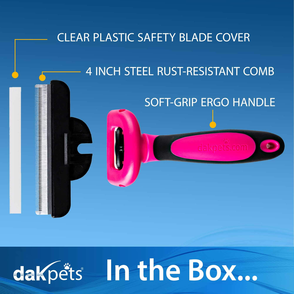 DakPets veterinarian-approved deshedding brush for gentle pet care.