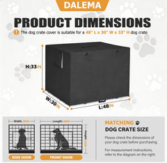 Dalema crate cover back view demonstrates full enclosure and secure fit.