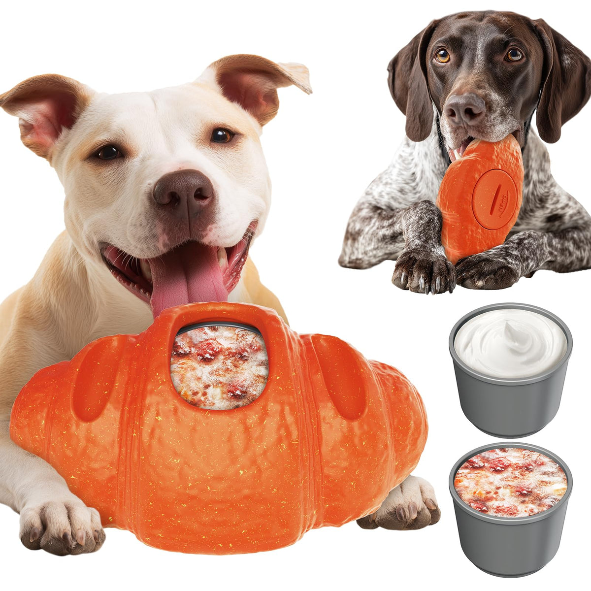 DAMDANLUNO croissant chew toy close-up highlighting a durable design for power chewers.