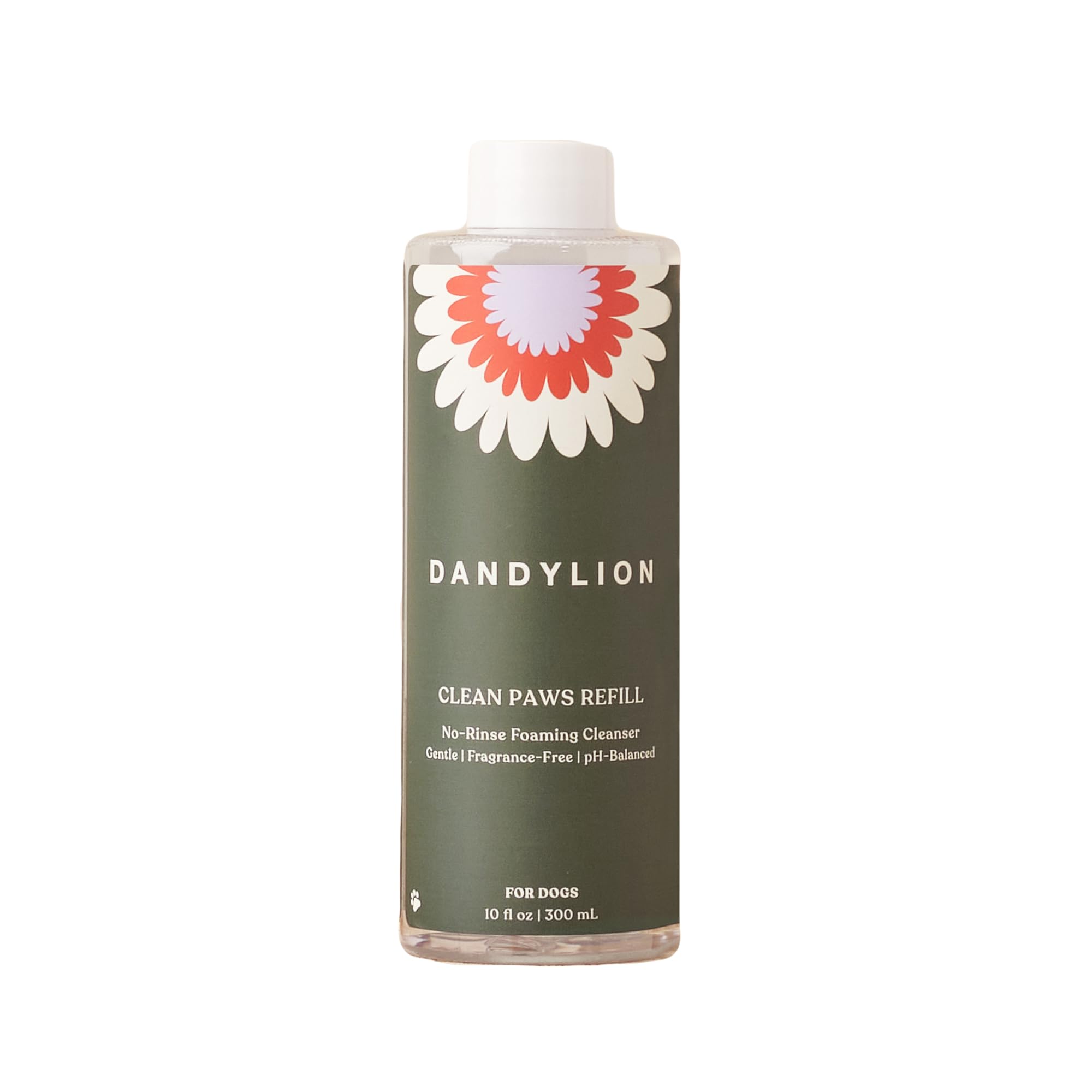 Dandylion Clean Paws refill bottle for at-home, eco-friendly paw cleaning.