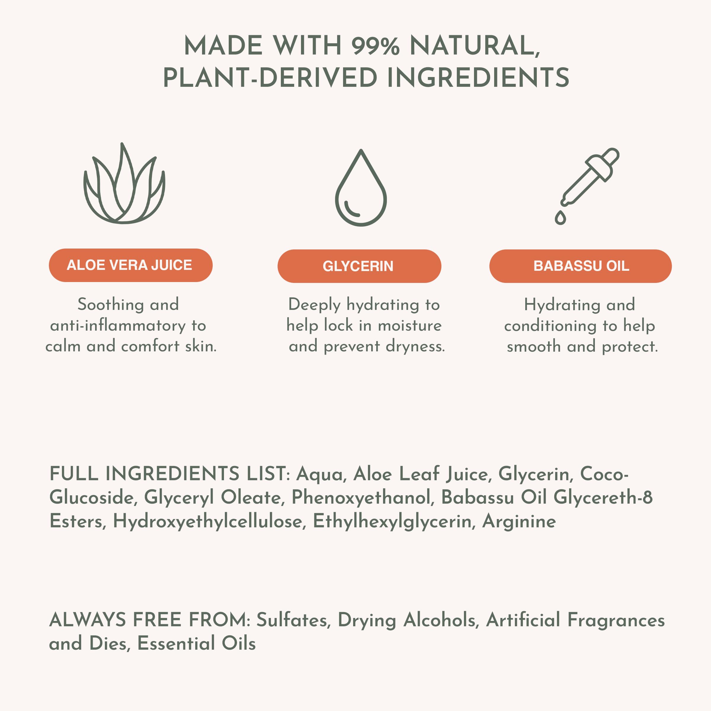 Dandylion Smooth Coat ingredient list shows plant-derived components.