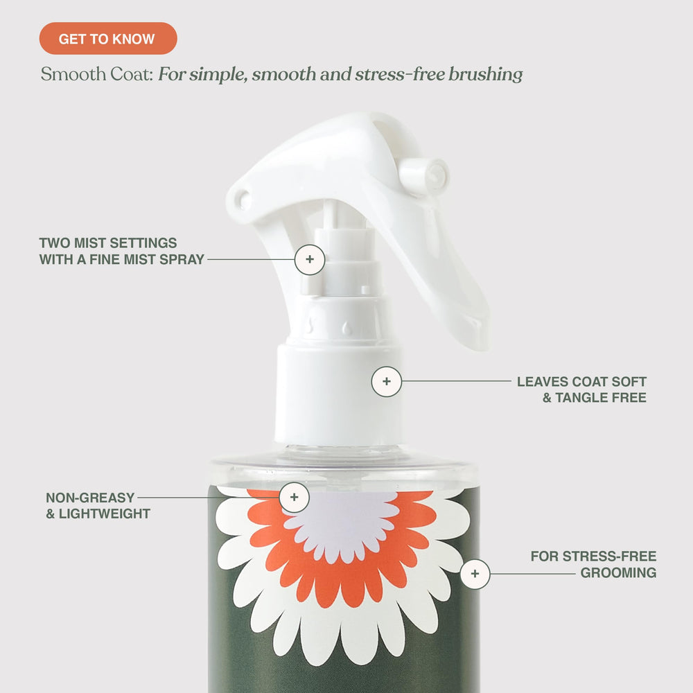 Dandylion Smooth Coat spray action enables quick, fragrance-free grooming.