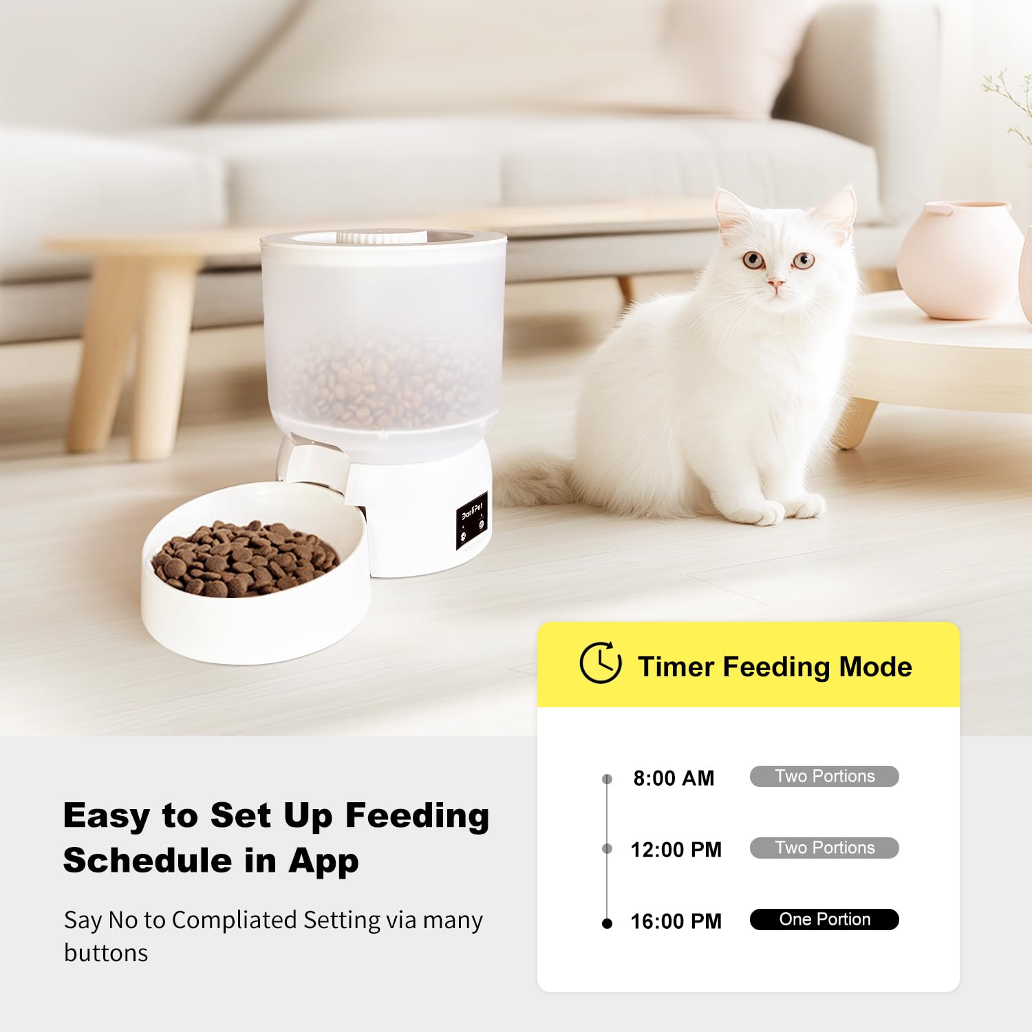 Darlipet anti-stuck outlet ensures smooth food output every time.
