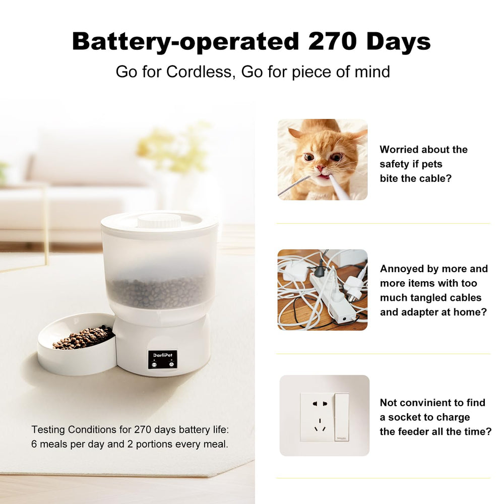 Darlipet app-controlled feeder showing Bluetooth connection for precise scheduling.