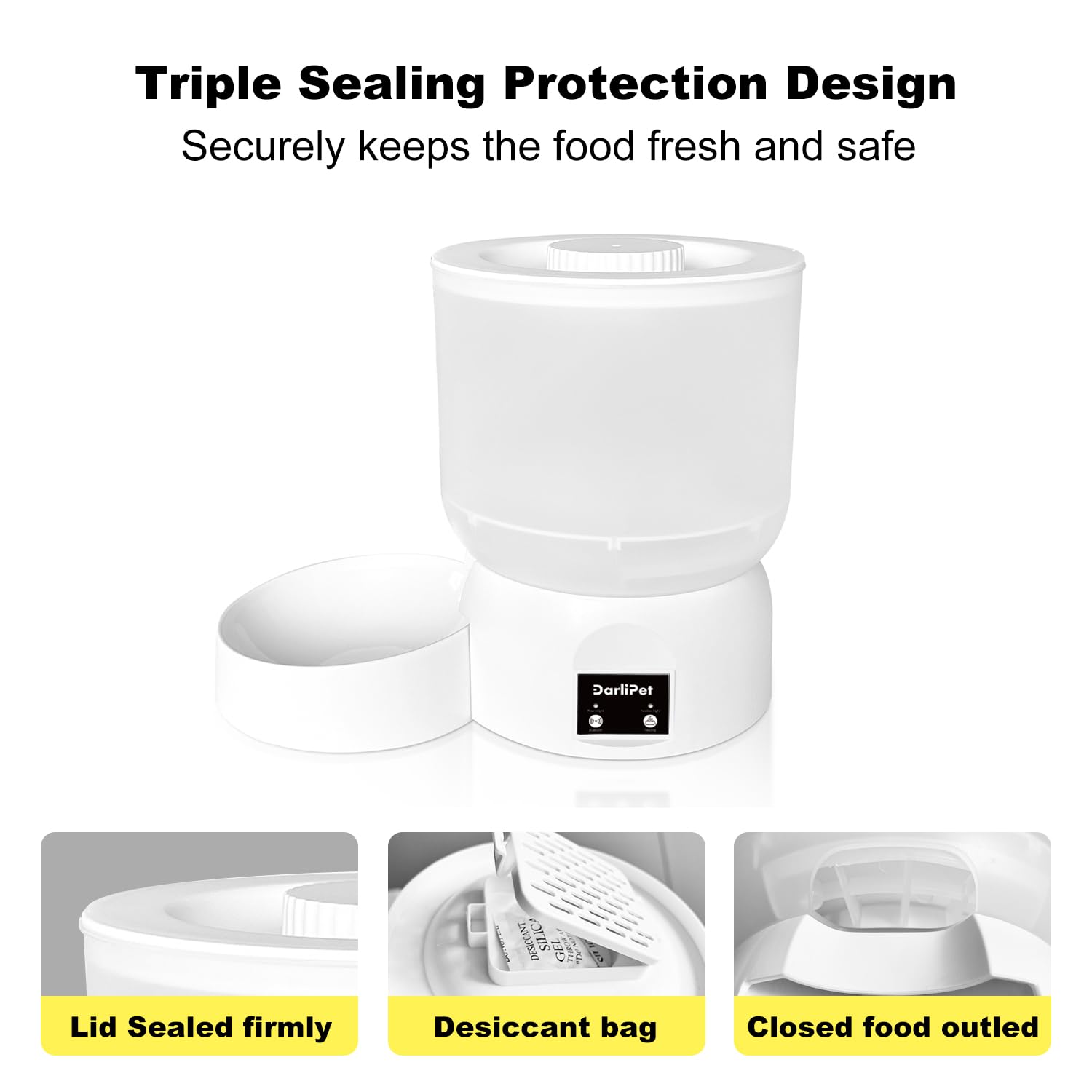 Darlipet BPA-free durable material keeps food safe for daily use.
