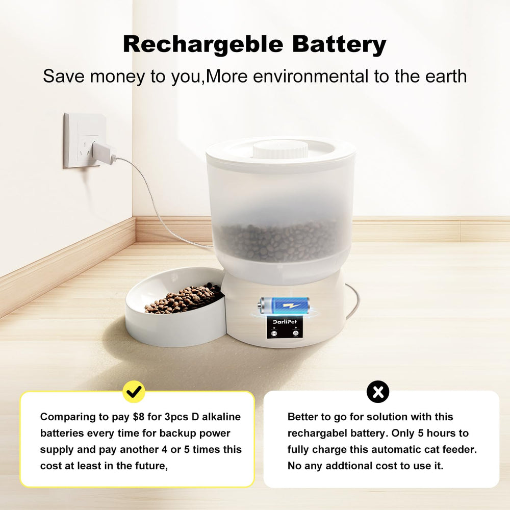 Darlipet slow-feed mode demonstrates measured portions for healthier eating.