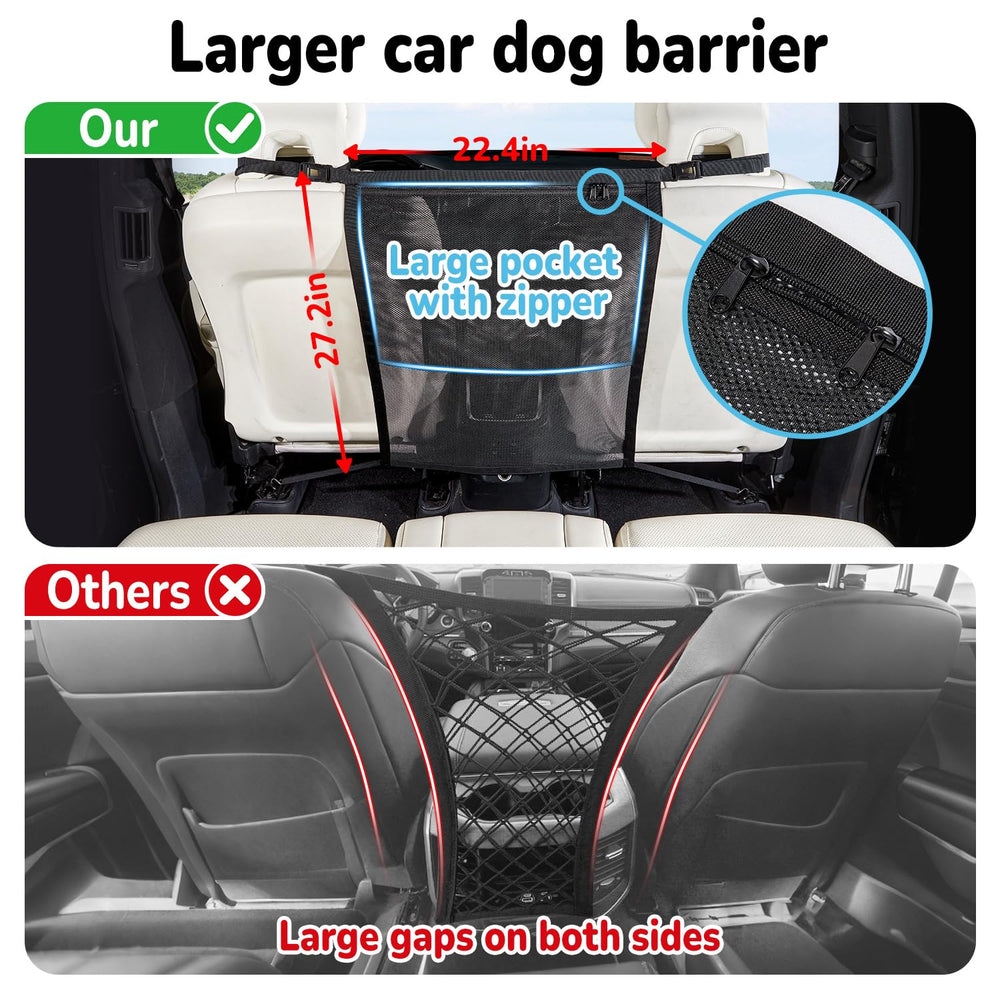 Data Mist dog car barrier enlarged mesh enhances containment
