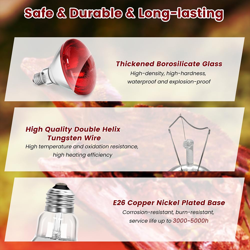 DaToo heat lamp suitable for reptiles and amphibians enclosures.