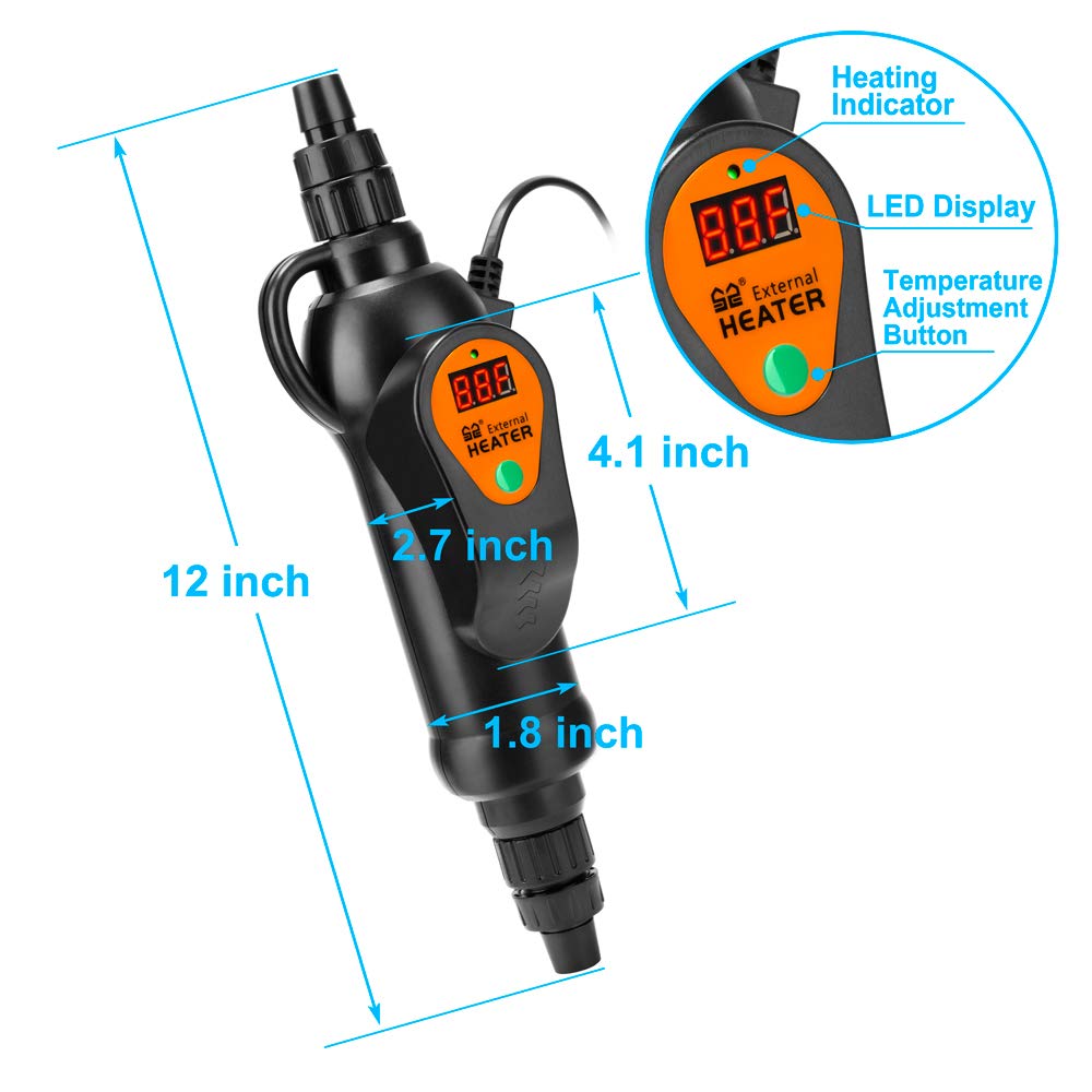 Datoo heater temperature display aids rapid temperature checks.
