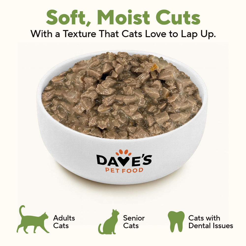Dave's Pet Food 24-pack display on shelf