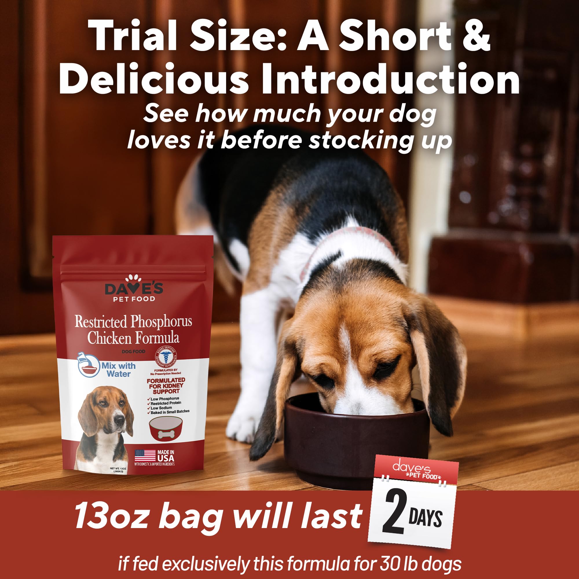 Dave's Pet Food adjustable hydration texture demonstrated by water-to-food mix.