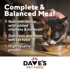 Dave's Pet Food aspic texture close-up highlights moisture and flavor